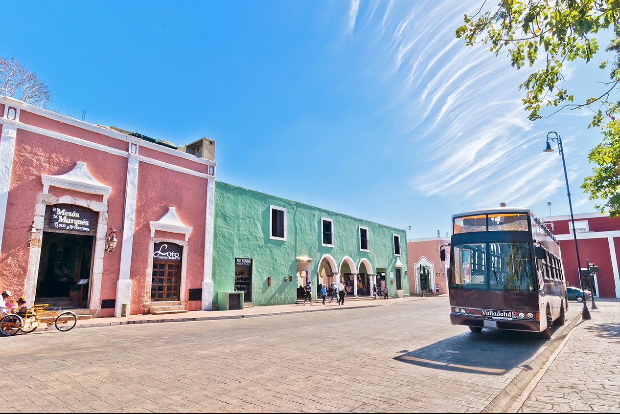 Colorful streets of downtown Valladolid