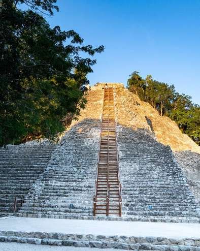 Coba pyramid in the middle of the jungle
