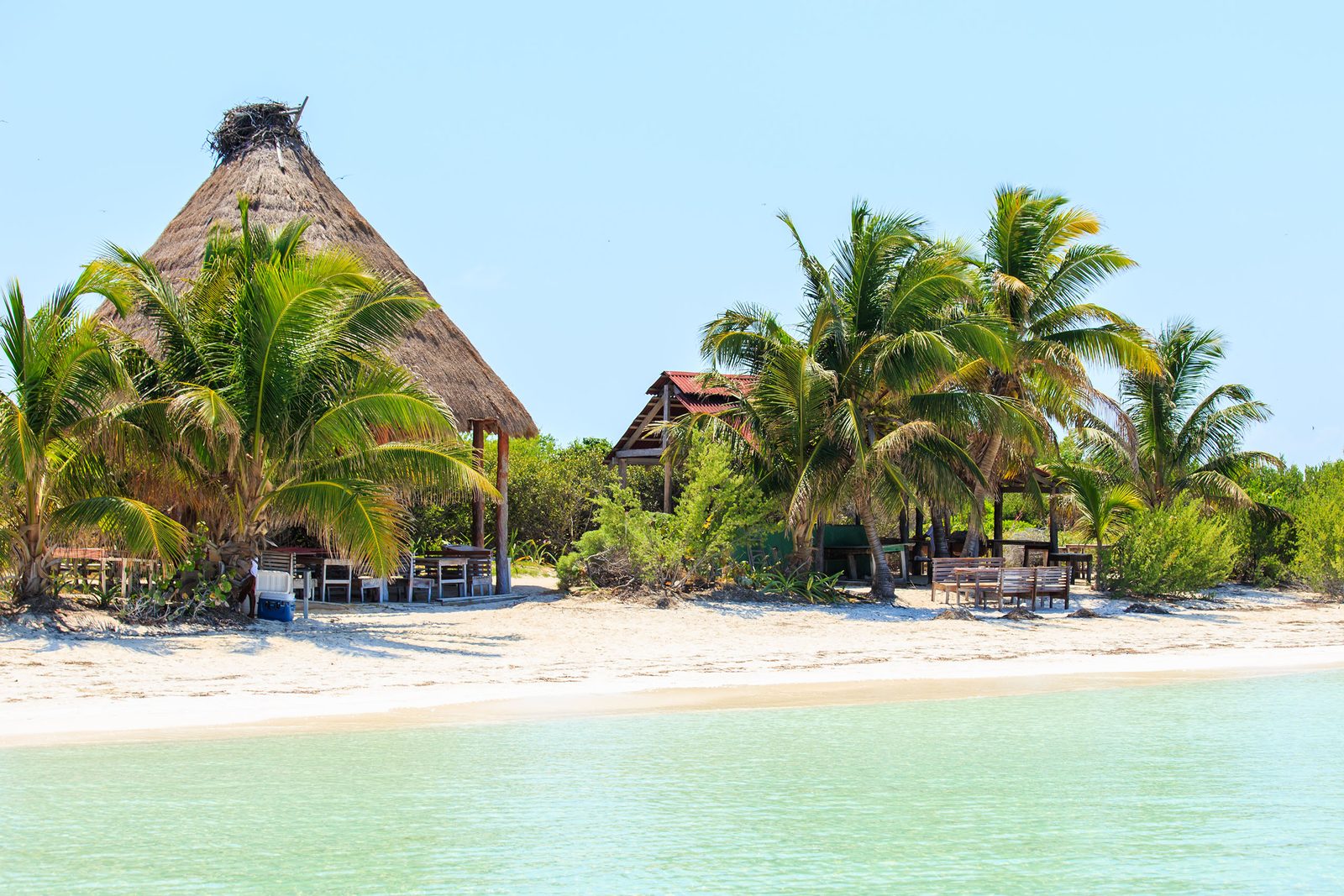 Palapa dining area on Isla Contoy