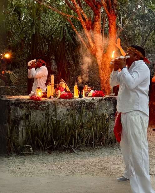 Mayan purification ceremony with temazcal